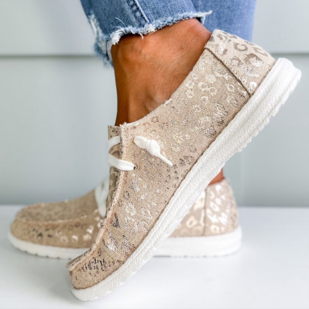 BNIB Metallic Leopard Slip-Ons